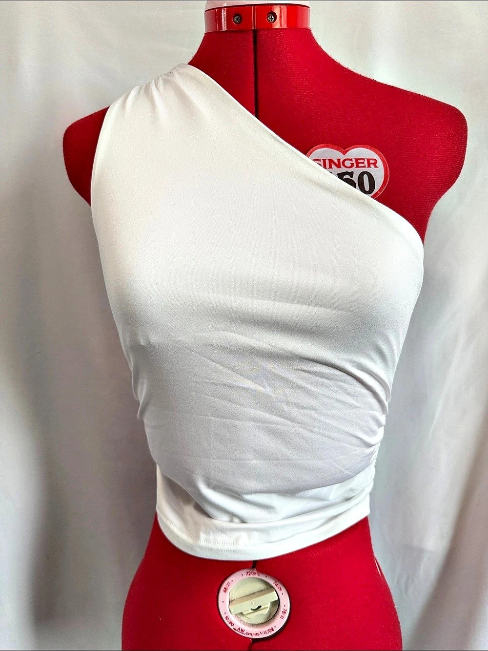 White One-Shoulder Crop Top Like New
